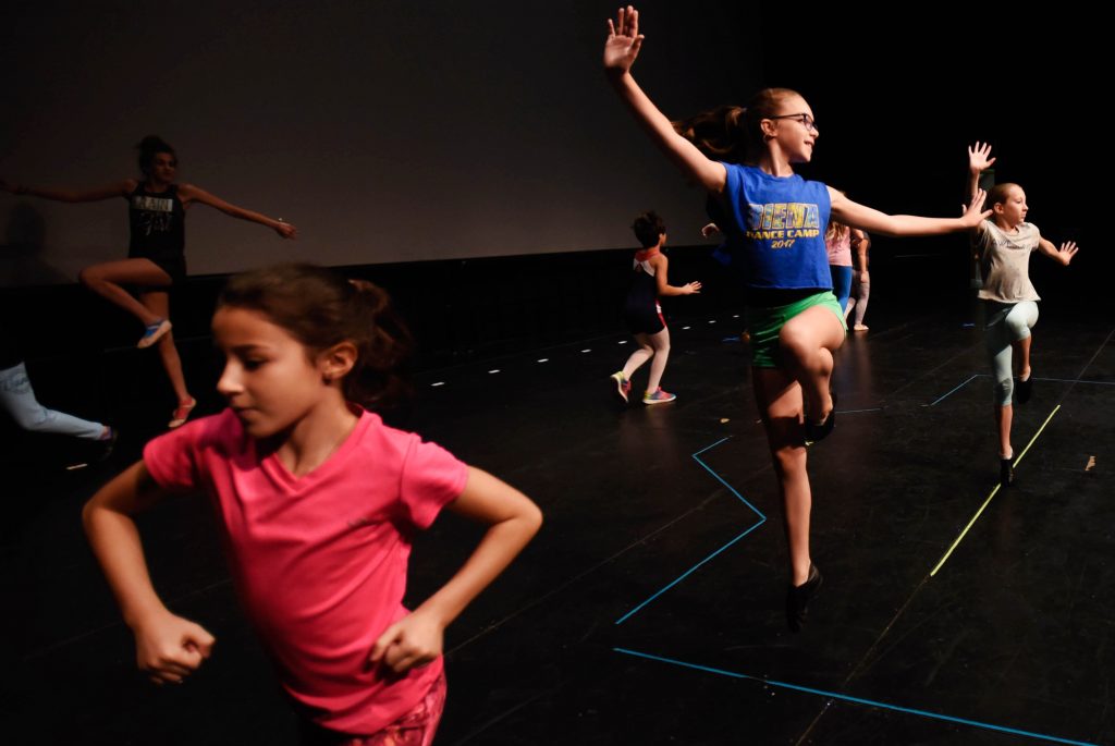 Students from the Broadway Dance Summer Education Program learn choreography in the GE Theatre at Proctors Tuesday, July 25, 2017.