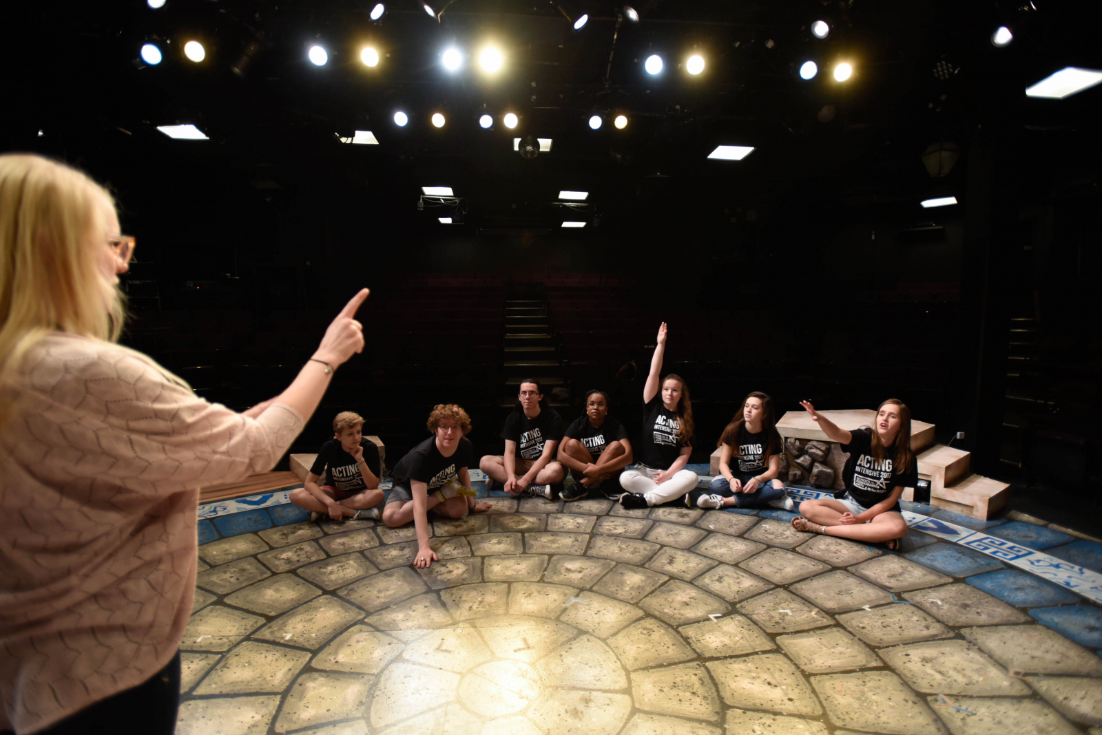 Active Intensive students play theatre games and rehearse their monologs at theREP in Albany Friday, July 21, 2017.