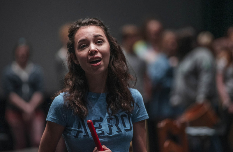 Broadway Camp students rehearse Master of the House from Les Miserables in the GE Theatre Thursday, July 18, 2019.