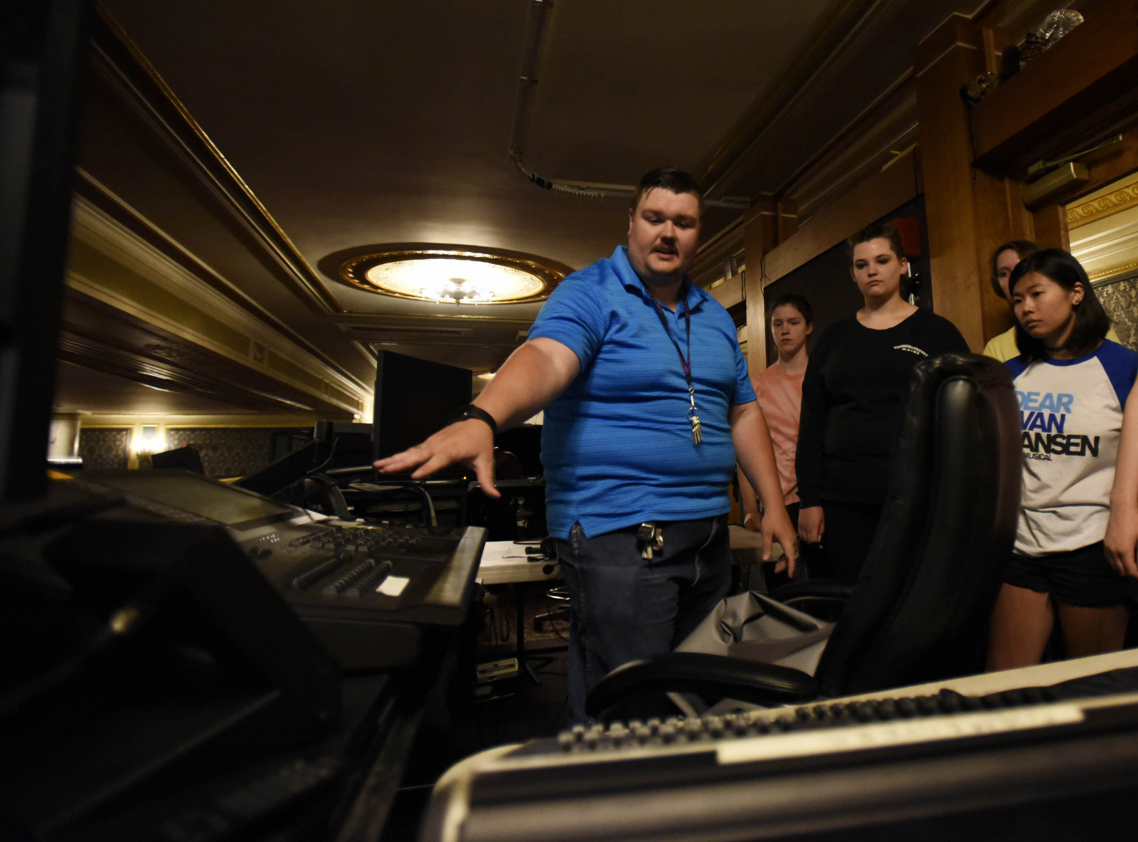Broadway Camp: Production students learn about theatre lighting at Proctors Thursday, July 13, 2017.