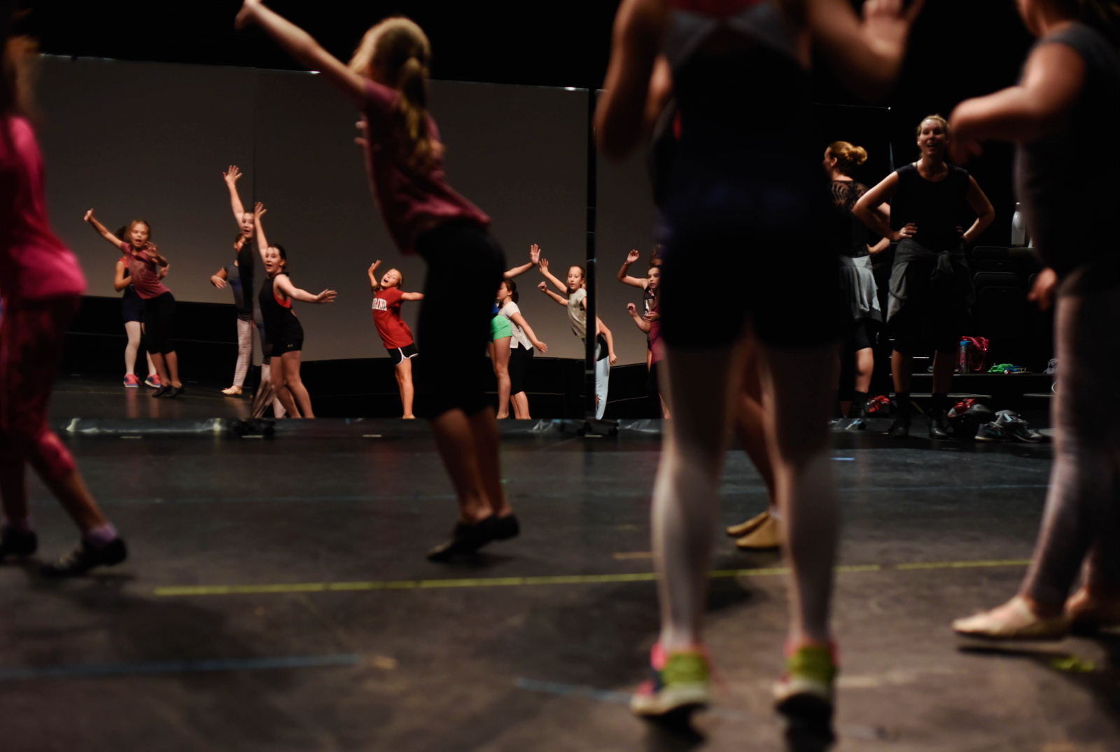Students from the Broadway Dance Summer Education Program learn choreography in the GE Theatre at Proctors Tuesday, July 25, 2017.