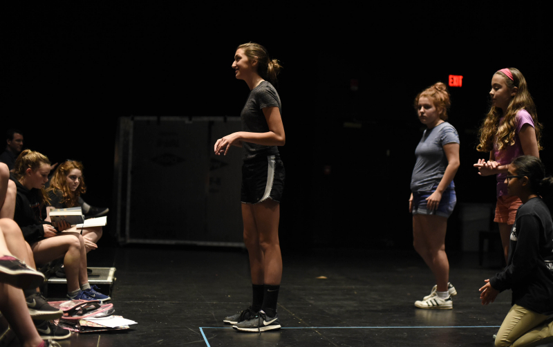 Broadway Camp Jr. students rehearse songs, monologs and dances at Proctors Thursday, July 13, 2017.