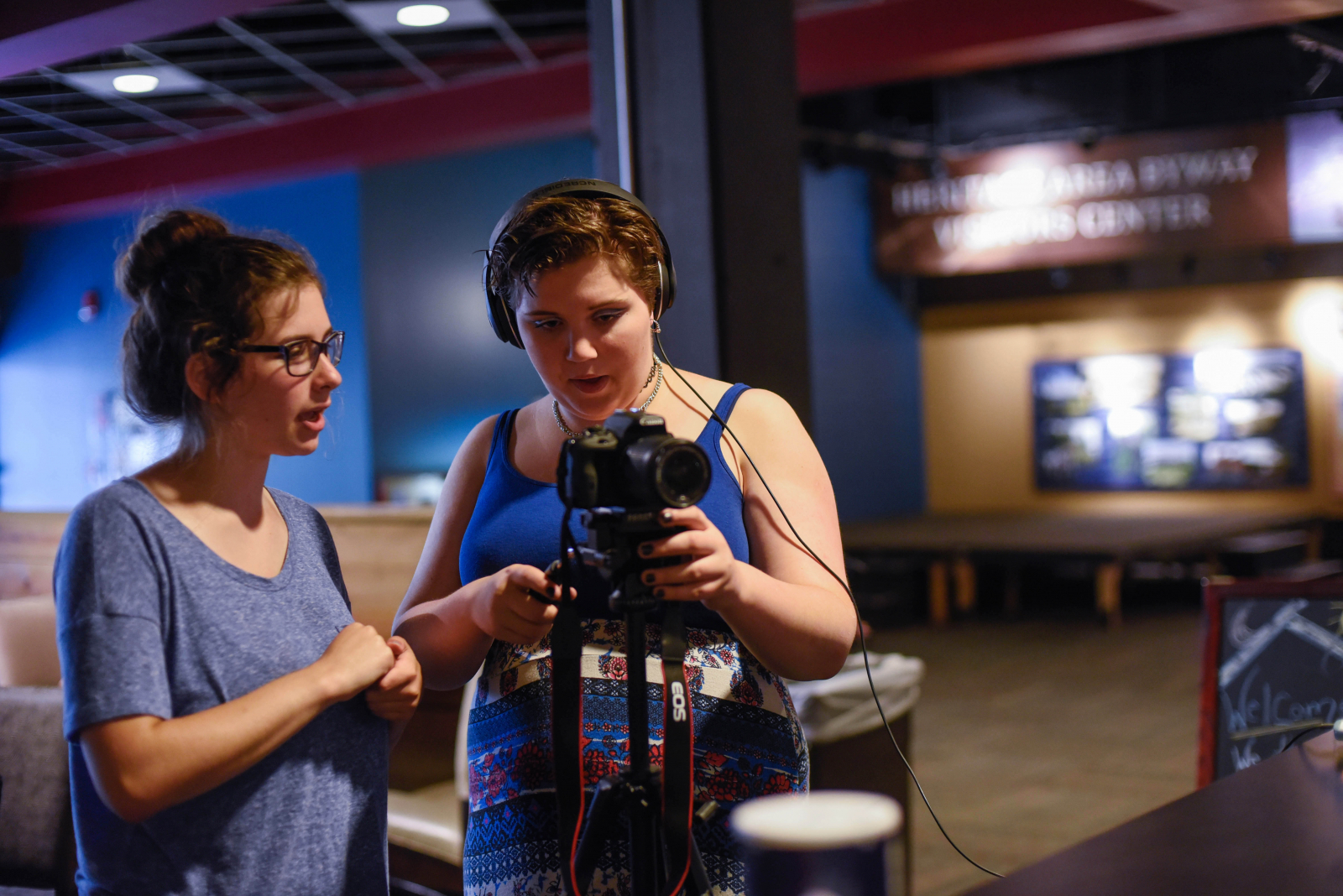 Filmmaking Academy students shoot and edit video at Proctors during their two-week summer education program Tuesday, July 25, 2017.