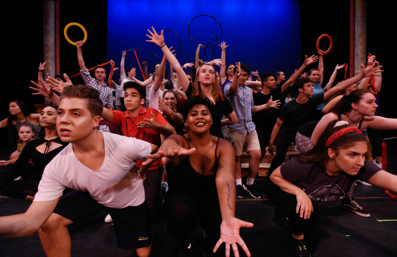 Broadway Camp students rehearse "Magic to do" from Pippin at Proctors in Schenectady Friday, July 21, 2017. They've spent the last month in intensive rehearsals and workshops preparing the show, which opens Aug.4.