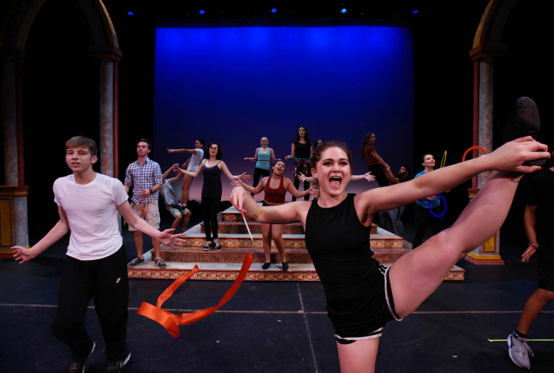 Broadway Camp students rehearse a number from Pippin at Proctors Friday, July 21, 2017.